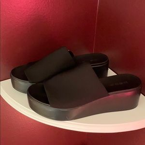 Black Slide In Wedge Sandals!!